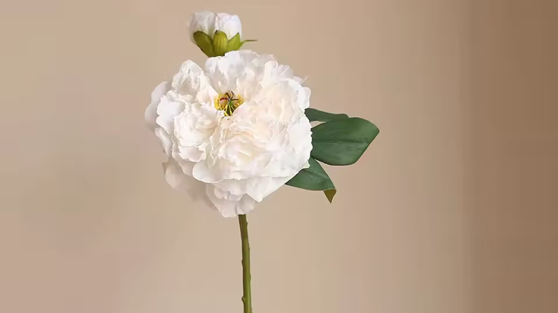 Artificial Silk Peony Flower with Bud Elegant 2-Headed