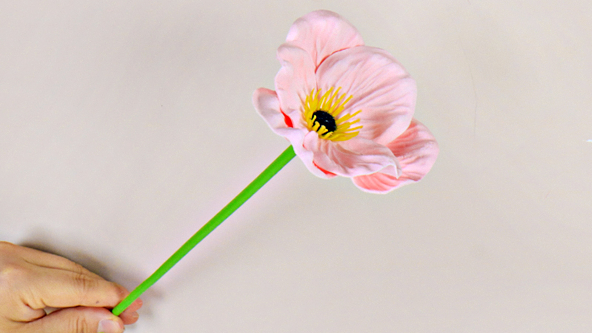 Mini Poppy Real Touch Flowers White PU Artificial Poppy Flower