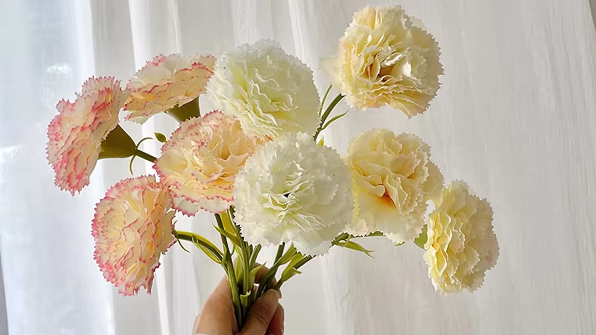 Wedding Decorative Flower Silk Artificial Carnation Single 