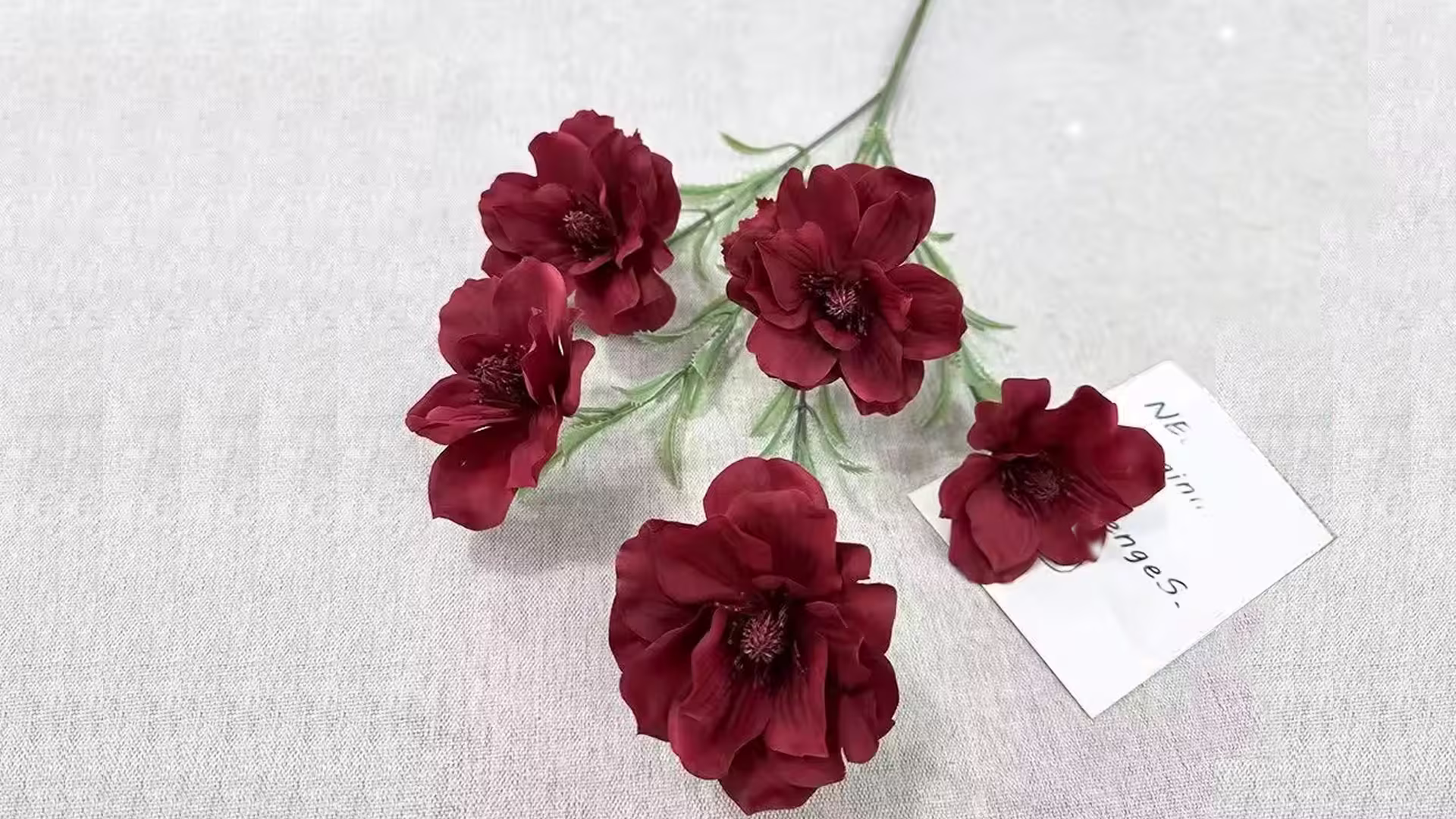Simulated Single 3 Head Anemone Silk Artificial Flowers 