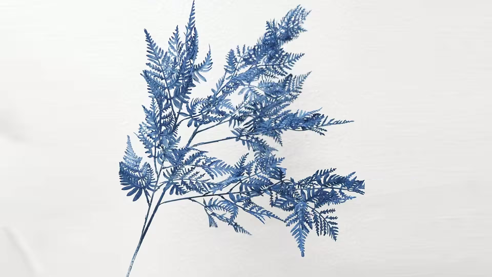 Plastic Artificial Fern Leaves Blue 93cm 105cm Artificial Greenery Plant 