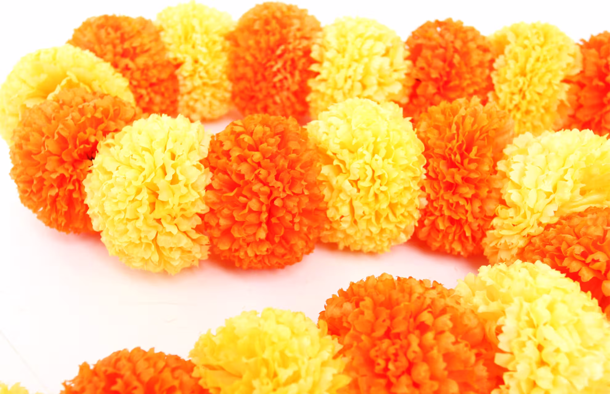 Artificial marigold flowers for Diwali wedding